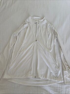 Athleta White Quarter-Zip Pullover Jacket
